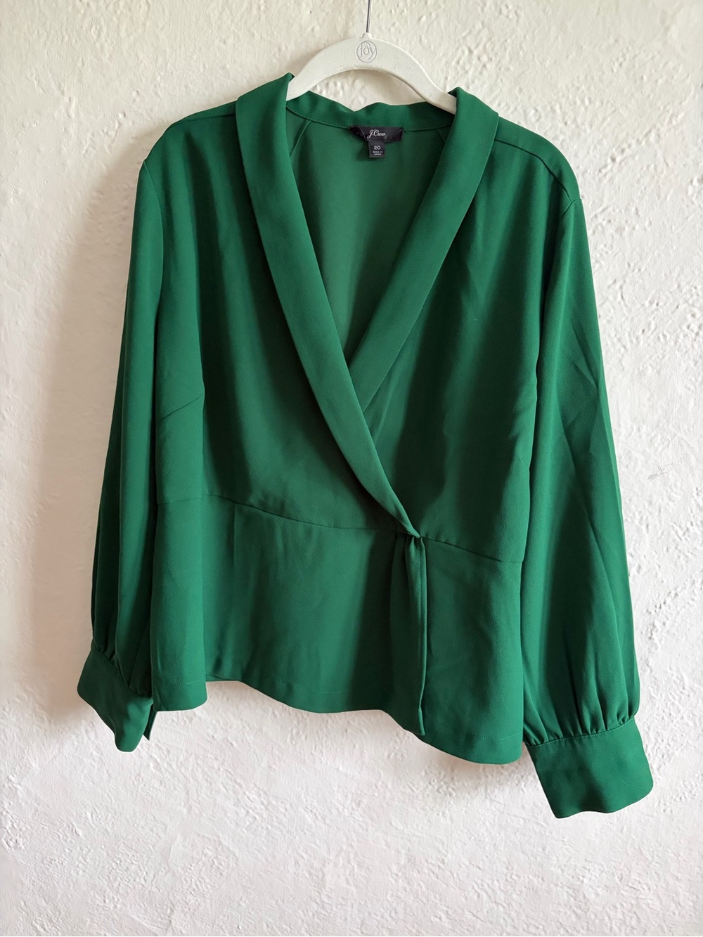 J. Crew Deep Green Wrap Blouse